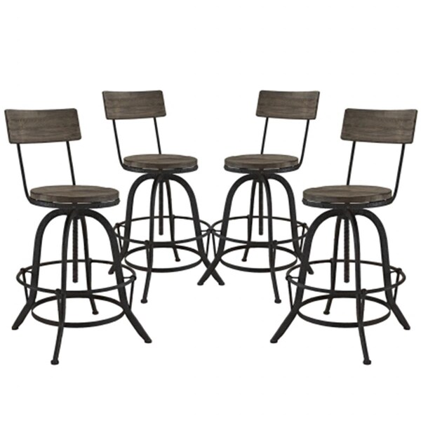 East End Imports Procure 4 Piece Dining Set- Brown - EEI-1609-BRN-SET