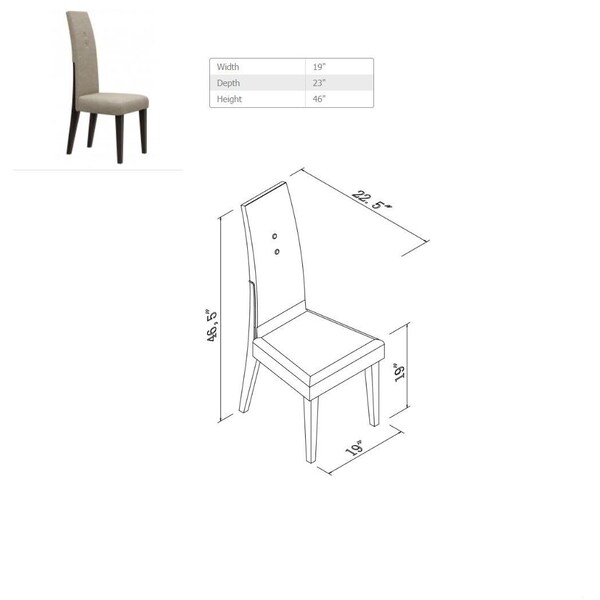 Homeroots Wenge Dining Table & 6 in. Chair Set 98.5 x 43.5 x 30 in. - 366212