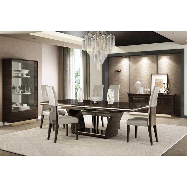 Homeroots Wenge Dining Table & 6 in. Chair Set 98.5 x 43.5 x 30 in. - 366212