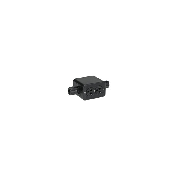 Woodhead (2)DUP 15A/125V FEED-THRU PORT BLACK - 3000F-1BLK