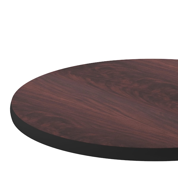 Flash Furniture Round Round Table Top with Black or Mahogany R, 24" W, 24" L, 1.125" H, Mahogany - XU-RD-24-MBT-GG