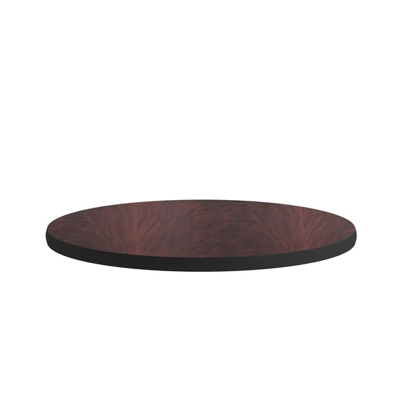 Flash Furniture Round Round Table Top with Black or Mahogany R, 24" W, 24" L, 1.125" H, Mahogany - XU-RD-24-MBT-GG