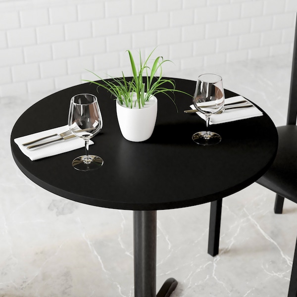 Flash Furniture Round Round Table Top with Black or Mahogany R, 24" W, 24" L, 1.125" H, Mahogany - XU-RD-24-MBT-GG