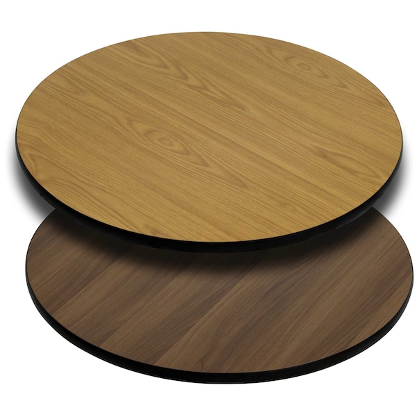 Flash Furniture Round Table Top with Natural or Walnut R, Natural/Walnut - XU-RD-42-WNT-GG