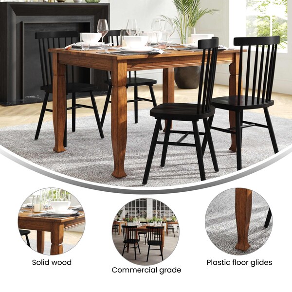 Flash Furniture Rectangle 36.25 in W, 47 in L, Rubberwood (Parawood) - KER-T-799-WAL-47-GG