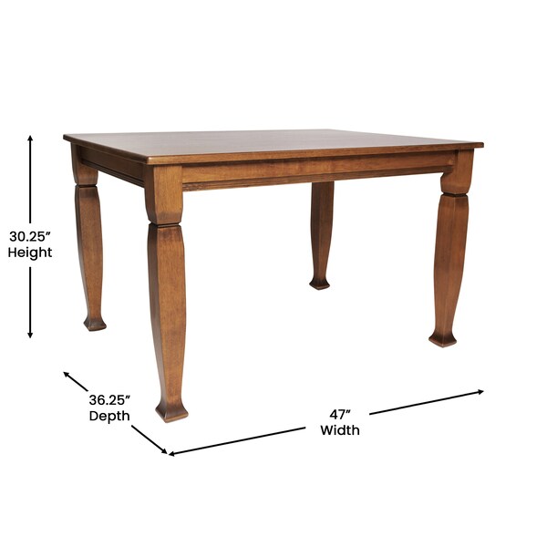 Flash Furniture Rectangle 36.25 in W, 47 in L, Rubberwood (Parawood) - KER-T-799-WAL-47-GG