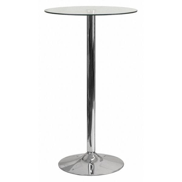 Flash Furniture Round 23.75" W, 23.75" L, 41.75" H, Glass, White - CH-3-GG