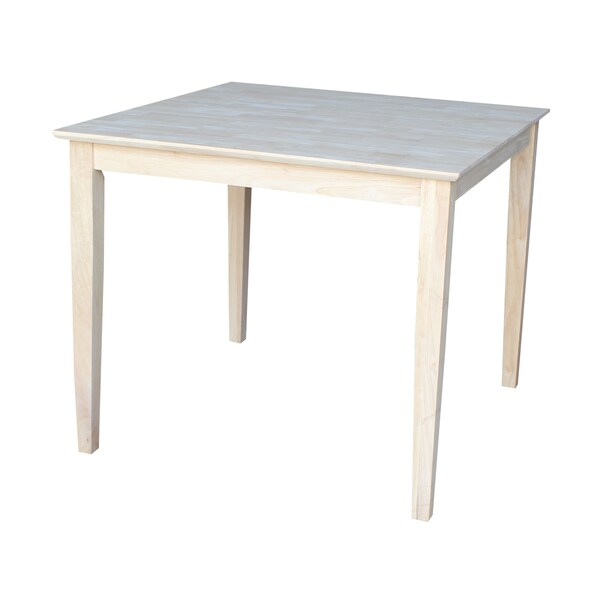 International Concepts Square Solid Wood Top Table, Unfinished, 36 in W, 36 in L, 30 in H, Wood, Unfinished - K-3636-30S