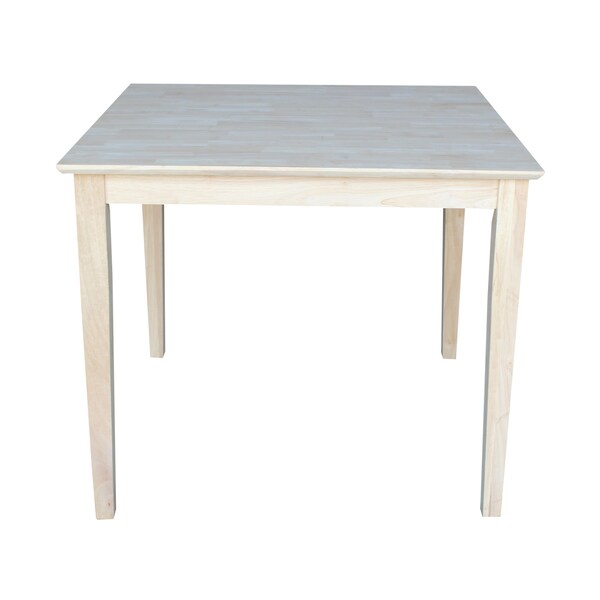 International Concepts Square Solid Wood Top Table, Unfinished, 36 in W, 36 in L, 30 in H, Wood, Unfinished - K-3636-30S