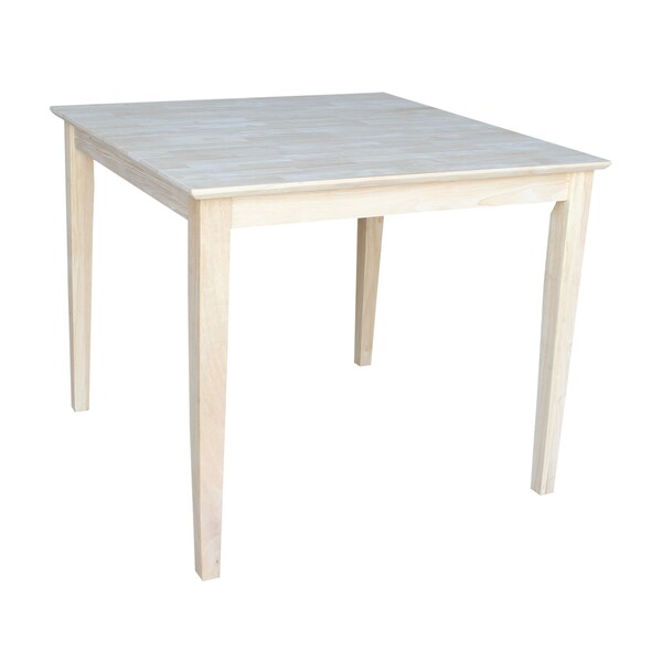 International Concepts Square Solid Wood Top Table, Unfinished, 36 in W, 36 in L, 30 in H, Wood, Unfinished - K-3636-30S