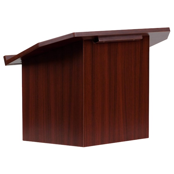 Flash Furniture Foldable Tabletop Lectern, Mahogany, 27" W, 16.25" L, 19" H, Laminate, Red - MT-M8833-LECT-GG