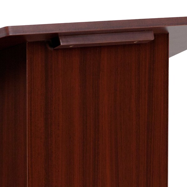 Flash Furniture Foldable Tabletop Lectern, Mahogany, 27" W, 16.25" L, 19" H, Laminate, Red - MT-M8833-LECT-GG