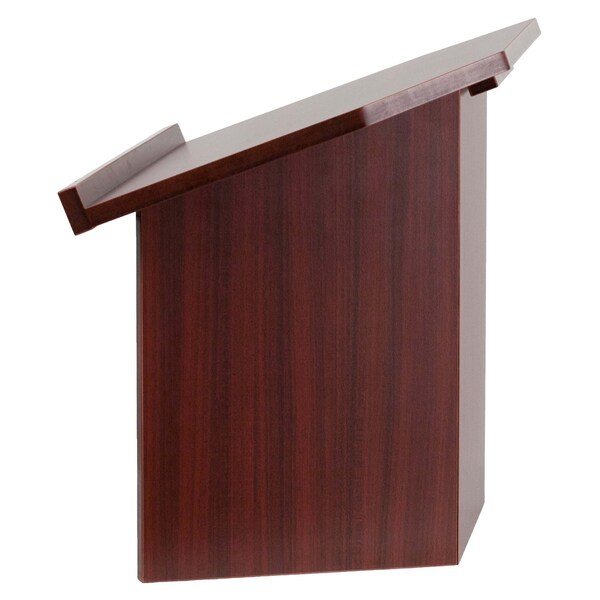 Flash Furniture Foldable Tabletop Lectern, Mahogany, 27" W, 16.25" L, 19" H, Laminate, Red - MT-M8833-LECT-GG