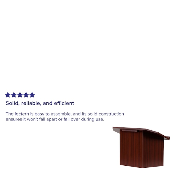 Flash Furniture Foldable Tabletop Lectern, Mahogany, 27" W, 16.25" L, 19" H, Laminate, Red - MT-M8833-LECT-GG