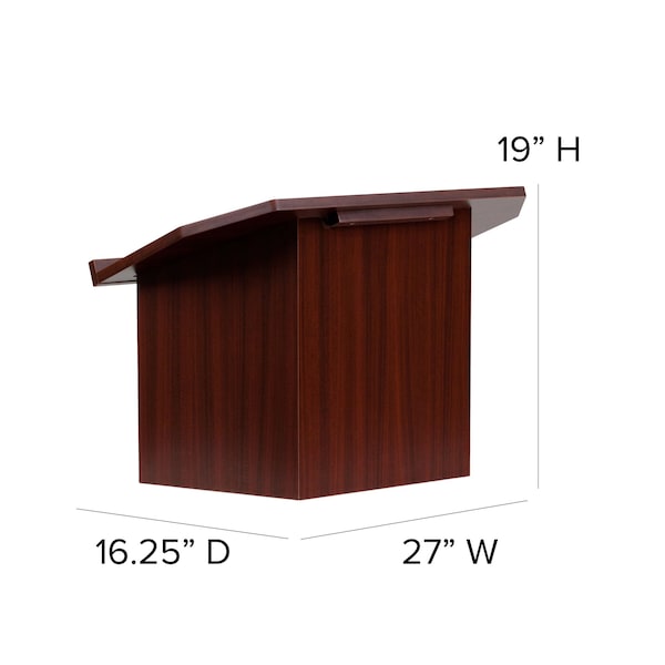 Flash Furniture Foldable Tabletop Lectern, Mahogany, 27" W, 16.25" L, 19" H, Laminate, Red - MT-M8833-LECT-GG