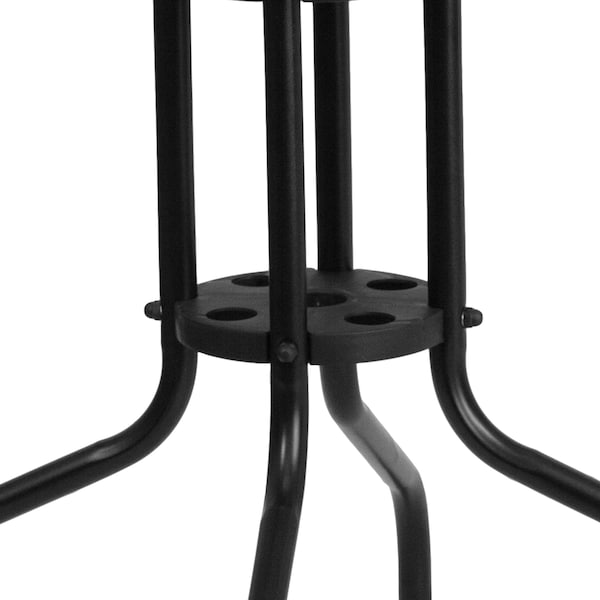 Flash Furniture Square Glass Table, Blk Rattan Edging, Sqr, 28", 28 W, 28 L, 28 H, Clear - TLH-073R-BK-GG