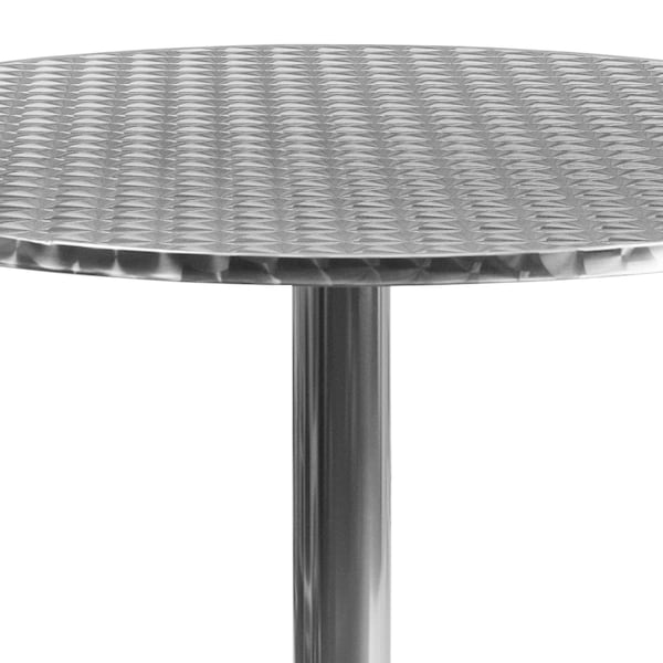 Flash Furniture Round Table, Round, Aluminum, 31.5", Aluminum, Plastic, Stainless Steel, Grey - TLH-052-3-GG