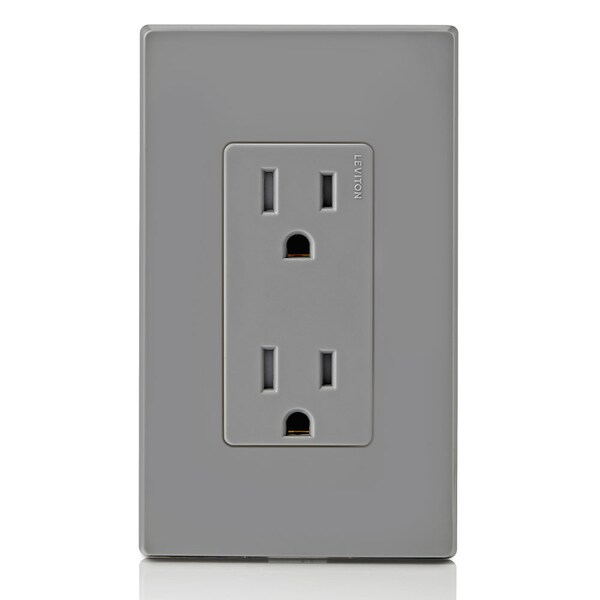 Leviton Electrical Receptacles 5-15R Decora Recep Tr Gray - T5325-GY