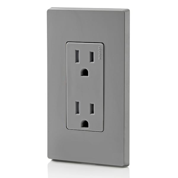 Leviton Electrical Receptacles 5-15R Decora Recep Tr Gray - T5325-GY