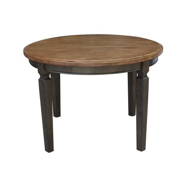 International Concepts Round 44 inx 44 in Round Top Dining Table, Hickory/Washed Coal, 44 in W, 44 in L, 30 in H, Wood - T45-144R-30
