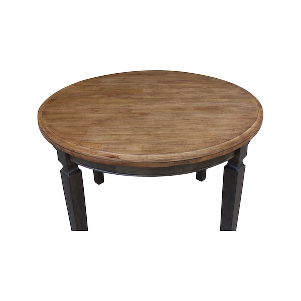 International Concepts Round 44 inx 44 in Round Top Dining Table, Hickory/Washed Coal, 44 in W, 44 in L, 30 in H, Wood - T45-144R-30