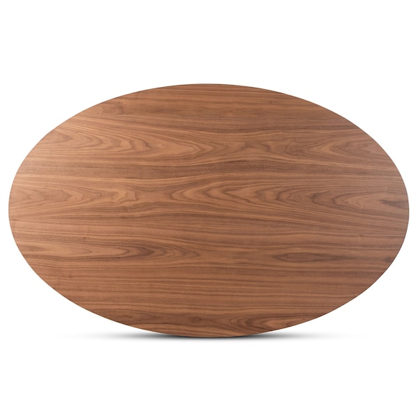 Baxton Studio Monte Mid-Century Modern Walnut Brown Finished Wood 71-Inch Oval Dining Table - 180-11187-ZORO
