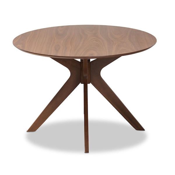 Baxton Studio Monte Mid-Century Modern Walnut Brown Finished Wood 71-Inch Oval Dining Table - 180-11187-ZORO
