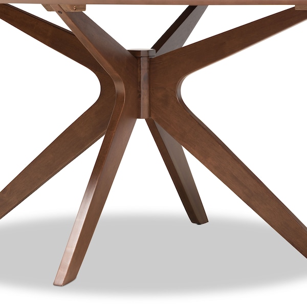 Baxton Studio Monte Mid-Century Modern Walnut Brown Finished Wood 71-Inch Oval Dining Table - 180-11187-ZORO