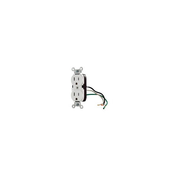 Leviton Electrical Receptacles 5-20R Recep Comm Grd Leaded Wht W Ears - 5040-W