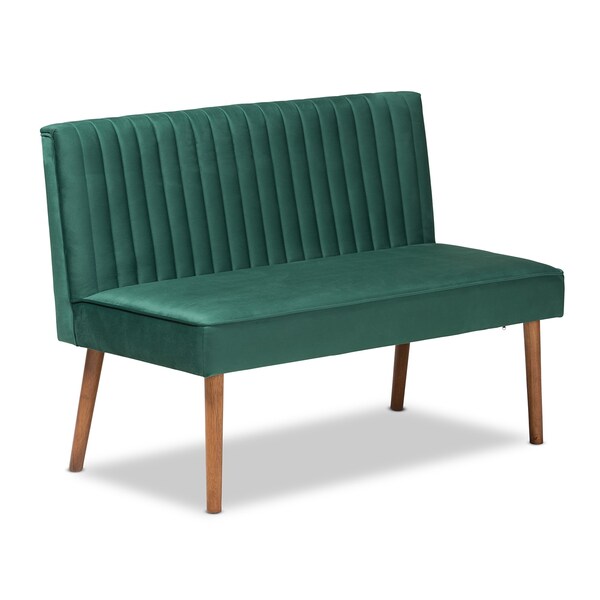 Baxton Studio 52.4 W, 32.1 H, Fabric "100% Polyester", Plywood, MDF, LVL, Foam, Rubber Wood - 214-11962-ZORO