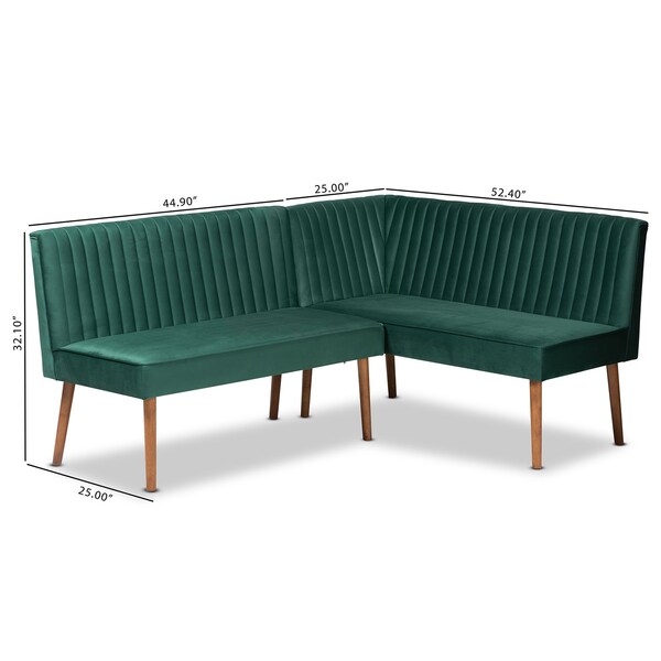 Baxton Studio 52.4 W, 32.1 H, Fabric "100% Polyester", Plywood, MDF, LVL, Foam, Rubber Wood - 214-11962-ZORO