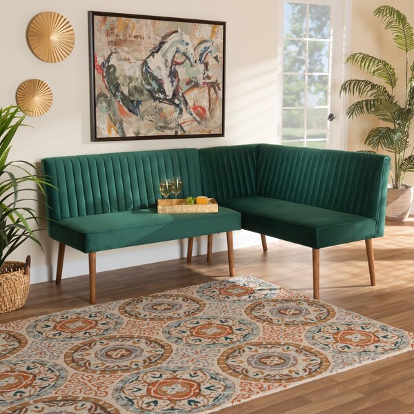 Baxton Studio 52.4 W, 32.1 H, Fabric "100% Polyester", Plywood, MDF, LVL, Foam, Rubber Wood - 214-11962-ZORO