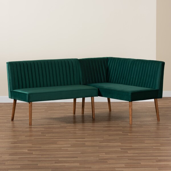 Baxton Studio 52.4 W, 32.1 H, Fabric "100% Polyester", Plywood, MDF, LVL, Foam, Rubber Wood - 214-11962-ZORO