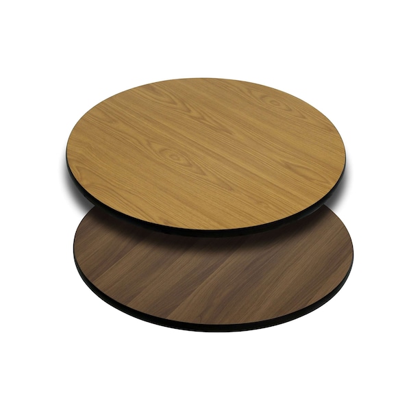 Flash Furniture Round Table Top with Natural or Walnut R, Natural/Walnut - XU-RD-24-WNT-GG