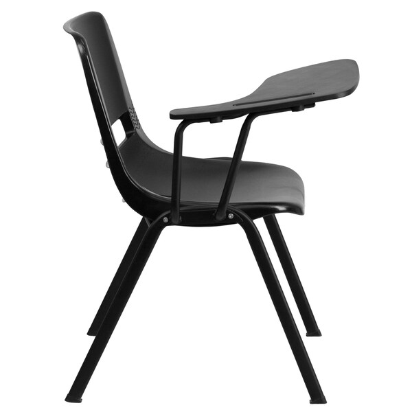Flash Furniture Tablet Arm Chair, Right Hand Flip-Up, Blk, 21" W, 25.5" L, 32" H, Black - RUT-EO1-BK-RTAB-GG