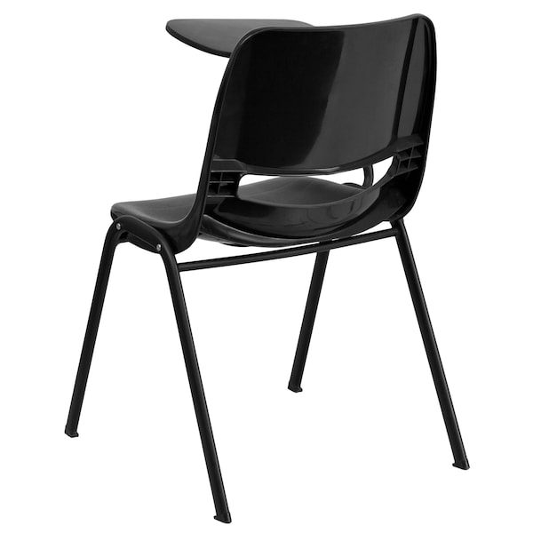 Flash Furniture Tablet Arm Chair, Right Hand Flip-Up, Blk, 21" W, 25.5" L, 32" H, Black - RUT-EO1-BK-RTAB-GG