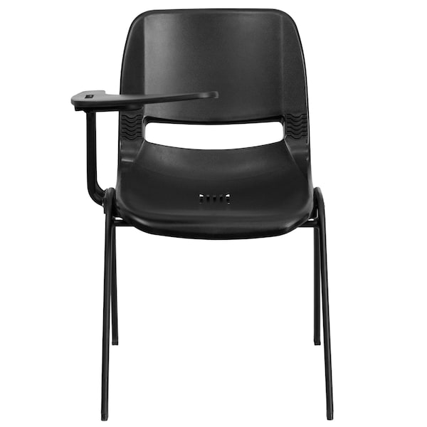 Flash Furniture Tablet Arm Chair, Right Hand Flip-Up, Blk, 21" W, 25.5" L, 32" H, Black - RUT-EO1-BK-RTAB-GG