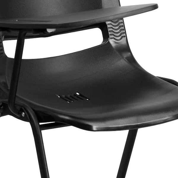 Flash Furniture Tablet Arm Chair, Right Hand Flip-Up, Blk, 21" W, 25.5" L, 32" H, Black - RUT-EO1-BK-RTAB-GG