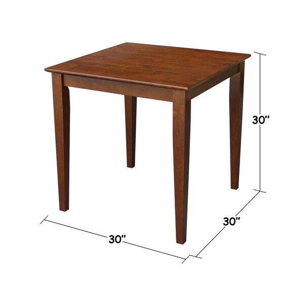 International Concepts Square Solid Wood Top Table, Espresso, 30 in W, 30 in L, 30 in H, Wood, Espresso - K581-3030-30S