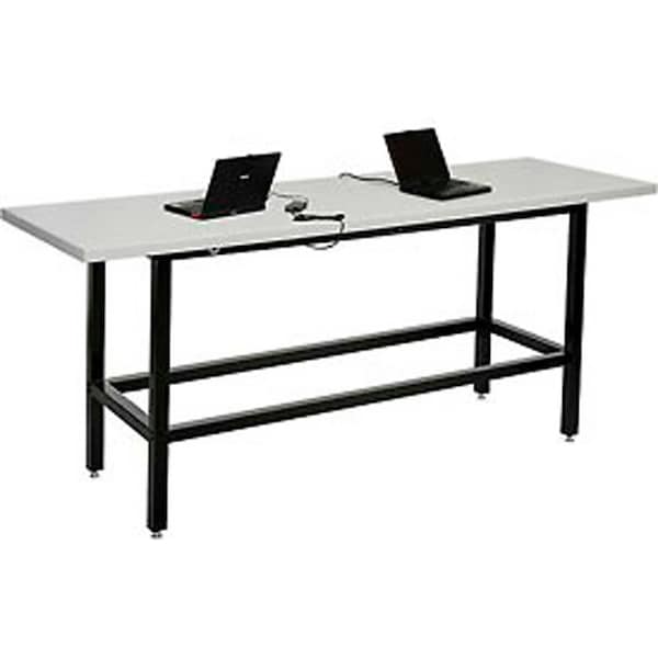 Interion By Global Industrial Bar Table, 30 in W, 96 in L, 42 in H, Laminate, Gray - 238329