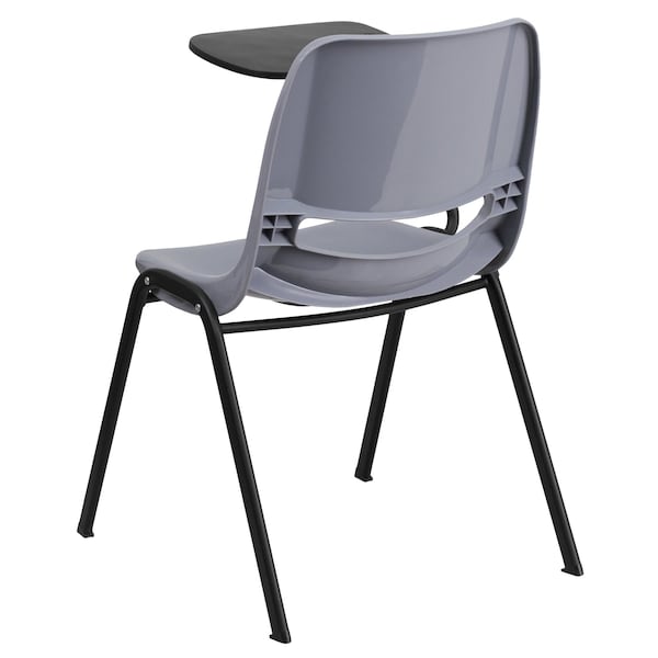 Flash Furniture Tablet Arm Chair, Right Hand Flip-Up, Gray, 21" W, 25.5" L, 32" H, Gray - RUT-EO1-GY-RTAB-GG