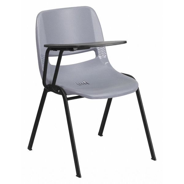 Flash Furniture Tablet Arm Chair, Right Hand Flip-Up, Gray, 21" W, 25.5" L, 32" H, Gray - RUT-EO1-GY-RTAB-GG
