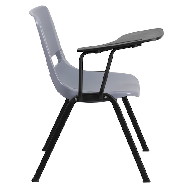 Flash Furniture Tablet Arm Chair, Right Hand Flip-Up, Gray, 21" W, 25.5" L, 32" H, Gray - RUT-EO1-GY-RTAB-GG
