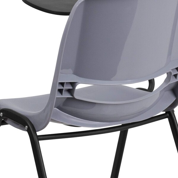 Flash Furniture Tablet Arm Chair, Right Hand Flip-Up, Gray, 21" W, 25.5" L, 32" H, Gray - RUT-EO1-GY-RTAB-GG