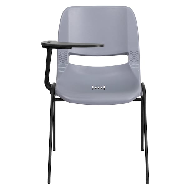 Flash Furniture Tablet Arm Chair, Right Hand Flip-Up, Gray, 21" W, 25.5" L, 32" H, Gray - RUT-EO1-GY-RTAB-GG