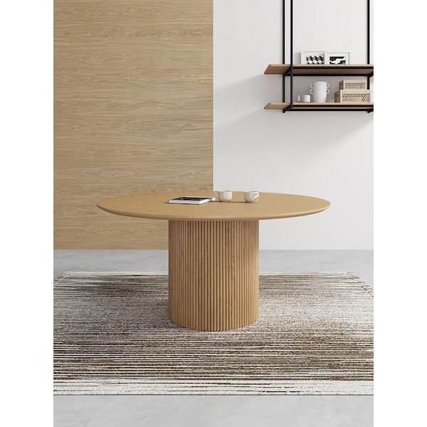Manhattan Comfort Round Dining Table, 59.05 in L, American Solid Ash Wood, Nature - DT05-NA