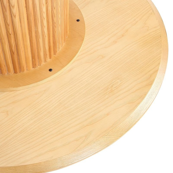 Manhattan Comfort Round Dining Table, 59.05 in L, American Solid Ash Wood, Nature - DT05-NA