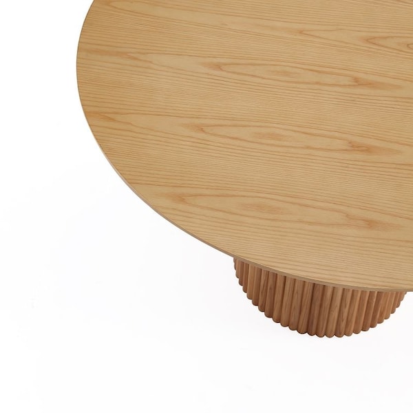 Manhattan Comfort Round Dining Table, 59.05 in L, American Solid Ash Wood, Nature - DT05-NA