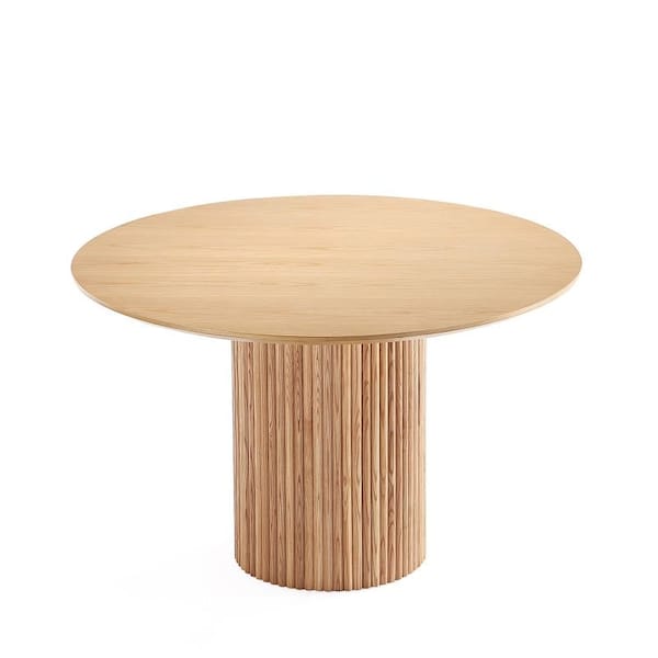 Manhattan Comfort Round Dining Table, 59.05 in L, American Solid Ash Wood, Nature - DT05-NA