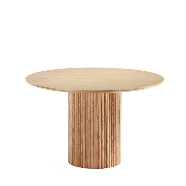Manhattan Comfort Round Dining Table, 59.05 in L, American Solid Ash Wood, Nature - DT05-NA